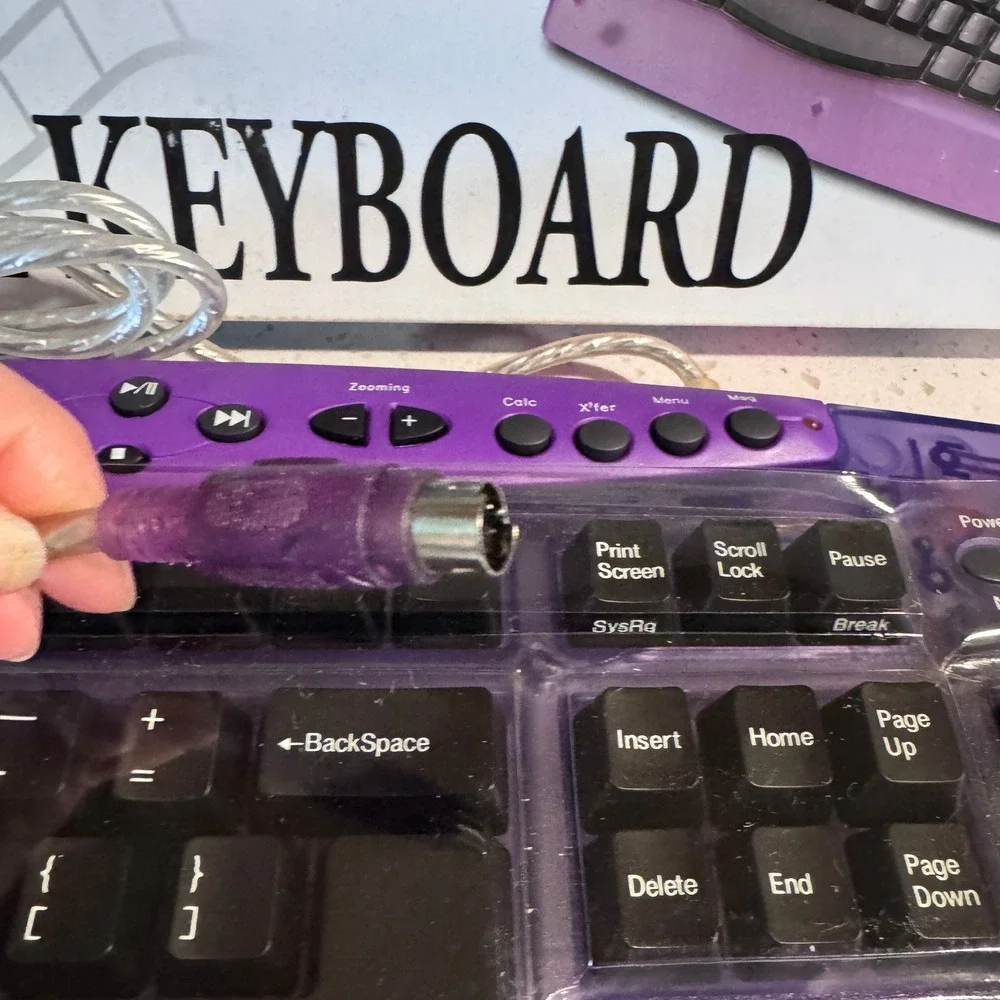 Eagle‎ Touch Rainbow Multimedia Keyboard Purple Translucent Y2K MCK-800 Vintage
